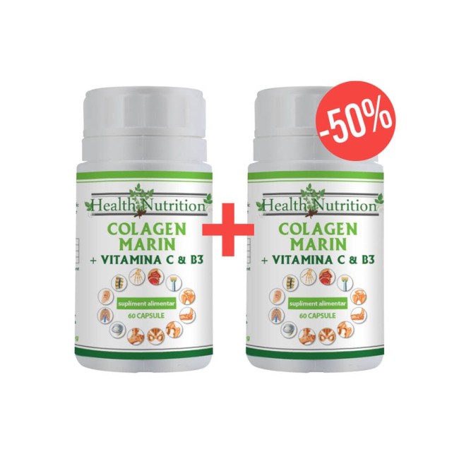 Colagen marin Forte + Vitamina B3 + Vitamina C 60 tablete PACHET 1+1-50%